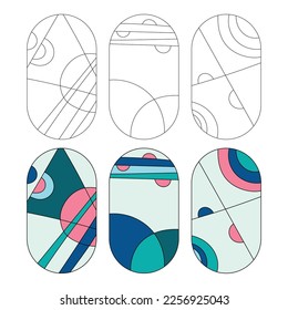 Geometric stained glass patterns printable templates