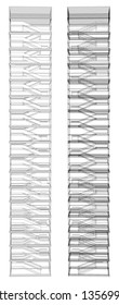 Geometric Staircase Of High Building Vector 03