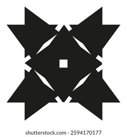 Geometric star design. Black abstract shape. Symmetric vector pattern. Modern creative symbol. EPS 10.