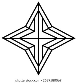 Projeto geométrico estrela com linhas e ângulos afiados para projetos criativos modernos e abstratos e aplicações de design