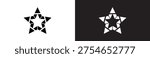 Geometric Star Design with Triangular Segments in Black and Whit