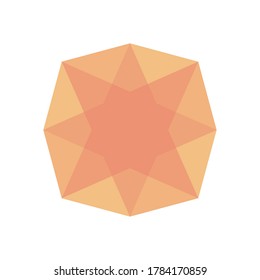 Symbol für die Form einer geometrischen Sternblume auf weißem Hintergrund, floraler Stil, Vektorgrafik