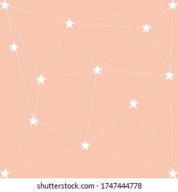 Geometric star link abstract background. Graphic background for your design. Colorful rainbow star background. Abstract elegant pentagon pattern. Retro pattern of geometric shapes. Vector illustration