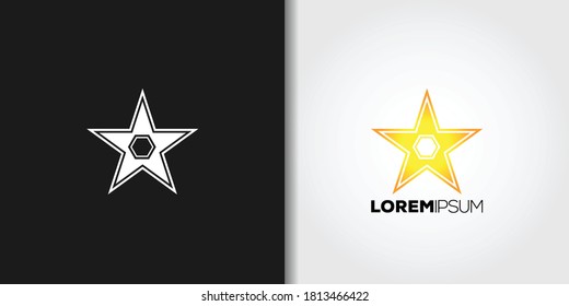vector conjunto de plantilla de logotipo de estrella geométrica