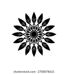 Geometric, Star Mandala ,Vector, black, white backround,