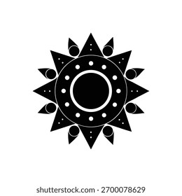 Geométrico, Estrella Mandala, Vector, negro, fondo blanco,