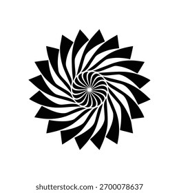 Geométrico, Estrela Mandala, Vetor, preto, fundo branco,