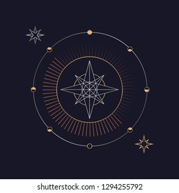 Geometric star mystic symbol vector
