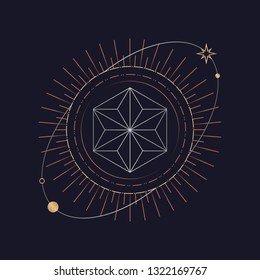 Geometric star mystic symbol vector