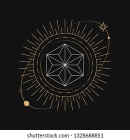 Geometric star mystic symbol vector