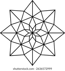 Geometric Star Outline Featuring Intricate Symmetrical Patterns