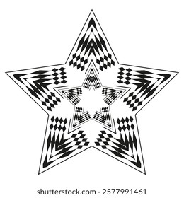 Geometric star pattern. Optical illusion shape. Bold black geometry. Abstract vector figure.