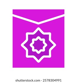 Geometric star pattern in pink and white colors