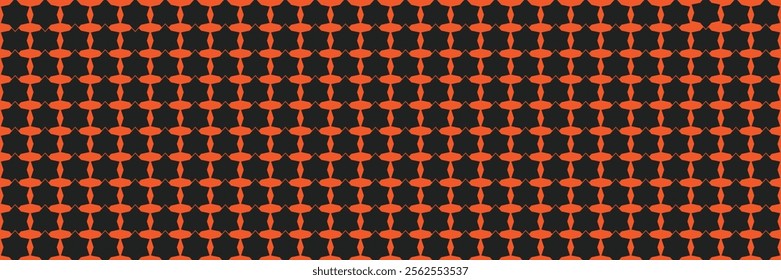 Geometric Star Pattern: Seamless Black and Orange Design