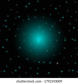 Geometric star pattern. Vector star pattern on black background