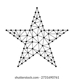Geometric star shape formed with connected black dots and triangular line segments