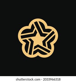 Ilustración del vector de logotipo espiral de forma de estrella geométrica