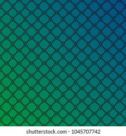 Geometric star shaped seamless pattern. Black and green-blue elegant texture.