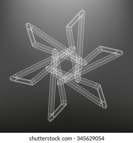 Geometric star of structural lattice polygons. The figure made up of three-dimensional triangles.