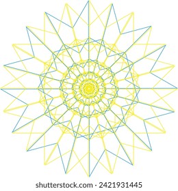 Geometrisches Sternchen, Vektorklammer mit 2 Farblinien.