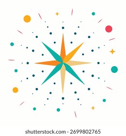 Explosão estelar geométrica com elementos dispersos abstract