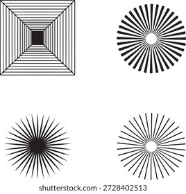 Vektorsymbole mit geometrischen Sternzeichen und quadratischen Linien