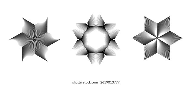 Geometric starburst vector patterns. Vector illustration