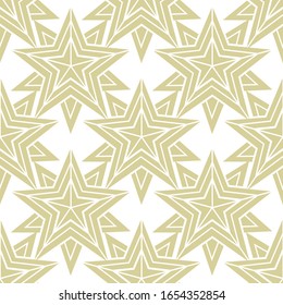 Geometric stars, vector seamless pattern, christmas winter ornament.