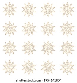 Geometric stars, vector seamless pattern, vintage, retro ornament.