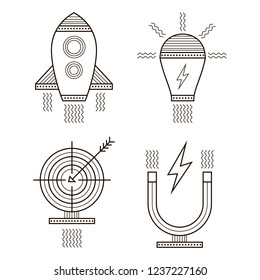 Geometric startup icons. Vector illustration for business design.