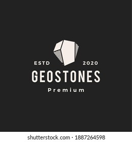 geometric stone gems hipster vintage logo vector icon illustration