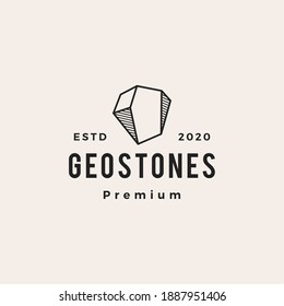 geometric stone gems hipster vintage logo vector icon illustration