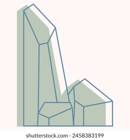 Geometric stone recolorable vector elements