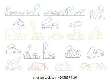 Geometric stones outline vector element bundle