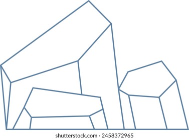 Geometric stones outline vector elements