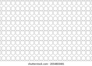 Geometric straight pattern. Graphic design, hexagonal, abstract geometric, printing 2d cube pattern. Seamless geometric cube pattern, gray.