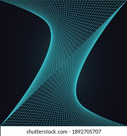 Geometric String Art Design Grid Retro Futuristic Vector Illustration 