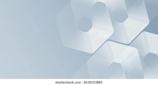 Geometric stripe hexagon lines on gray background line art abstract modern design simple