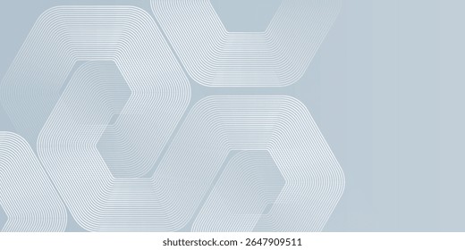 Geometric stripe hexagon lines on gray background line art abstract modern nice simple illustration