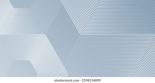Geometric stripe line hexagon lines on gray background simple abstract modern art