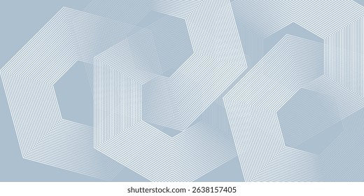 Geometric stripe line hexagon lines on gray background simple abstract