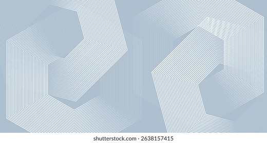 Geometric stripe line hexagon lines on gray background simple abstract