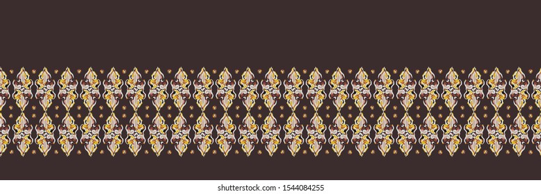 Geometric Stripe Mosaic Background. Seamless Border Pattern with Woven  Broken Lines. Modern Persian Motif Banner Edging. Trendy  Dark Borwn Muted Tones. Washi Tape Trim. Vector EPS10