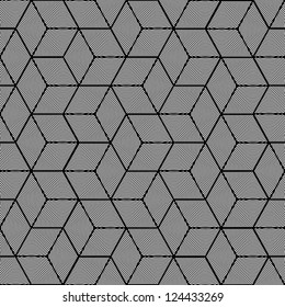 Geometric stripe pattern - seamless graphic cubes design