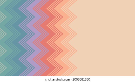 Geometric stripe pattern. vector background with teal red peach colors.