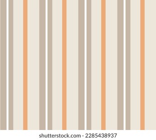 Geometric stripe seamless pattern of beige and orange colour. 
