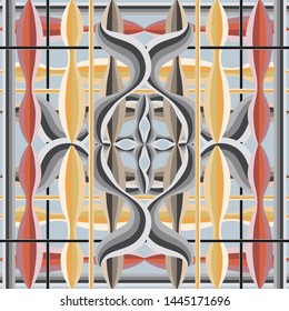 Geometric striped modern seamless pattern. Floral ornamental vector background. Abstract beautiful ornaments with flowers, stripes, lines, shapes. Repeat decorative design. For fabric, prints, wall