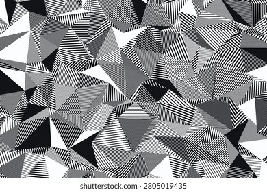 Geometric striped optical illusion with black, white, and gray triangles opticalillusion stripedtexture