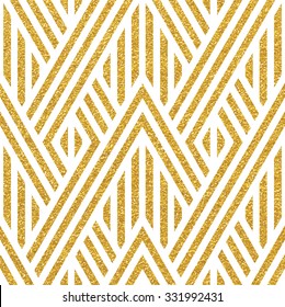 Geometric striped ornament. Vector gold seamless patterns. Modern stylish texture. Gold linear braids. Trendy gold glitter texture