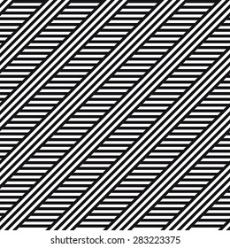 Geometric striped ornament. Vector seamless pattern. Modern stylish texture. Monochrome linear braids